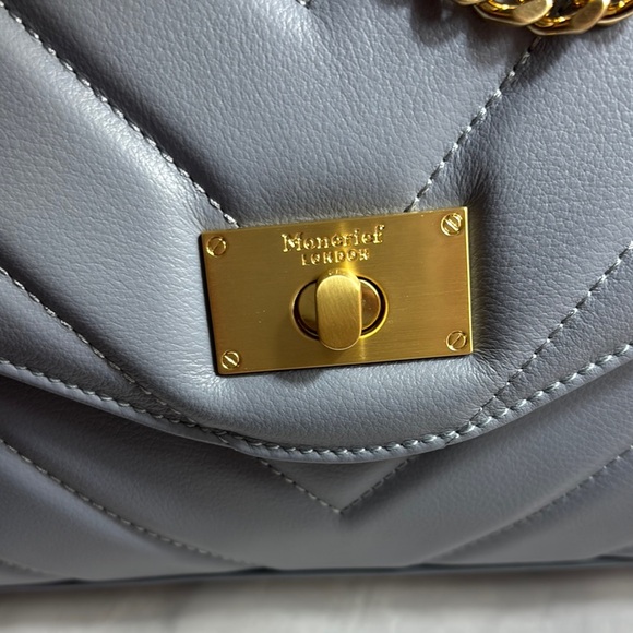 Gray Quilted Shoulder Bag - Picture 4 of 11